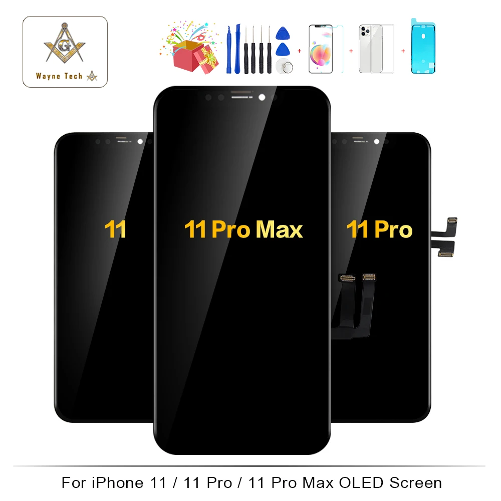 100% протестированный ЖК дисплей Pantalla для iPhone 11 Pro Max OLED экран дигитайзер LCD без
