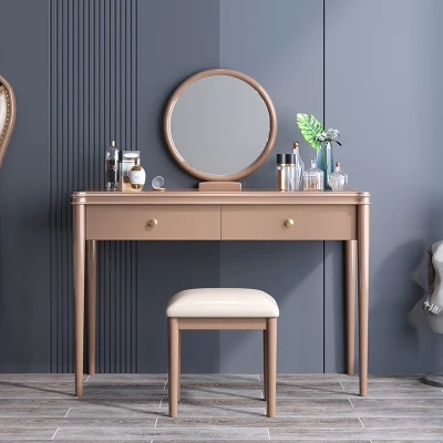 

American light luxury dressing table modern simple bedroom small family full solid wood makeup