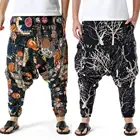 Брюки-шаровары мужские летние, с цветочным принтом, в стиле хип-хоп, свободные, для занятий йогой, 2021