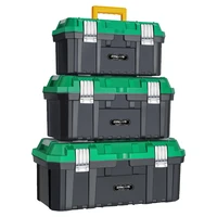 impact resistant tool box with removable tray secured tool case abs plastic storage toolbox tools part