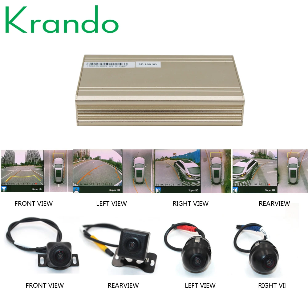 Новейшая автомобильная система контроля объемного вида Krando 3D с обзором на 360