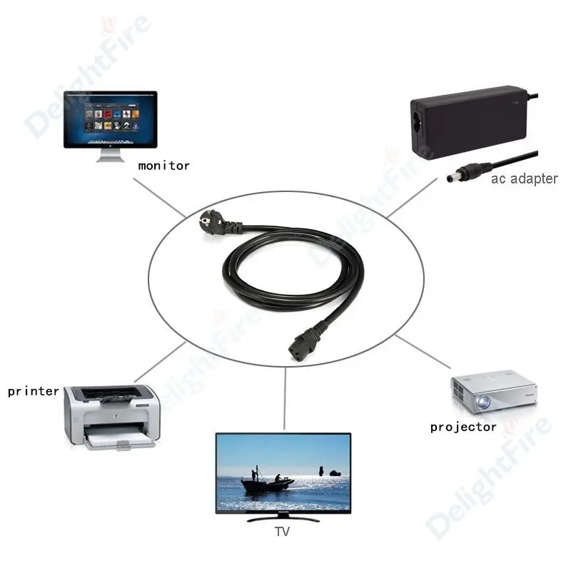 Силовой провод Schuko to IEC C13 Мощность кабель 1,2 м 1,5 м 3 м 5 м 14AWG ЕС Питание шнур для ПК компьютер PSU Antminer колонки Давление Плита