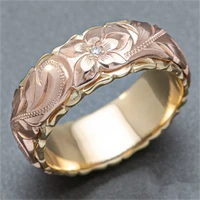 womens wedding ring jewelry carved flower shaped female ring inlaid fashion lover gift ring offering love wholesale