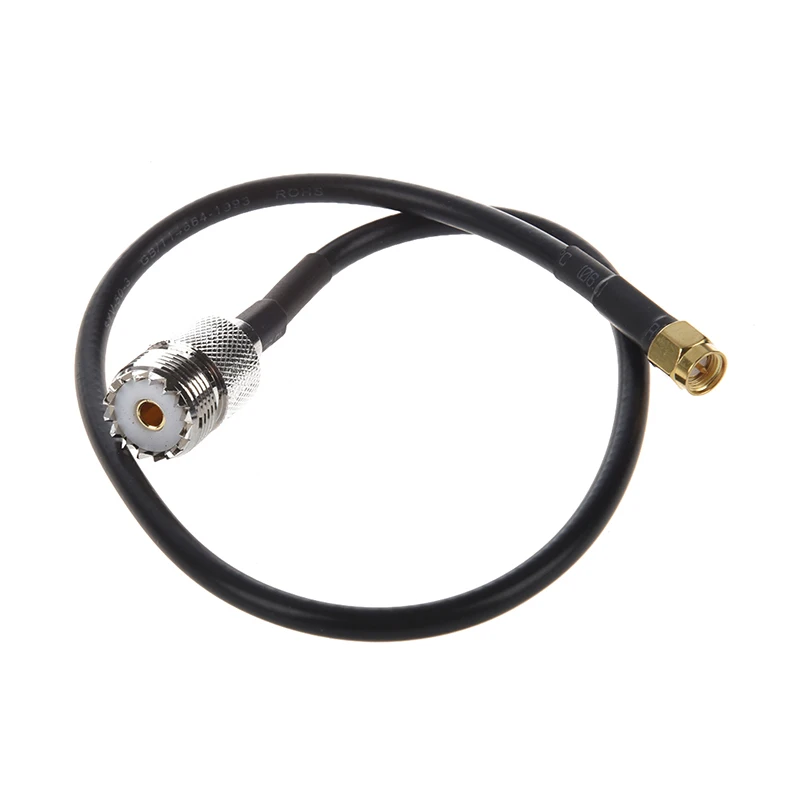 SMA штекер UHF Женский Соединительный пигтейльный кабель черный 40 см|Сетевые шнуры