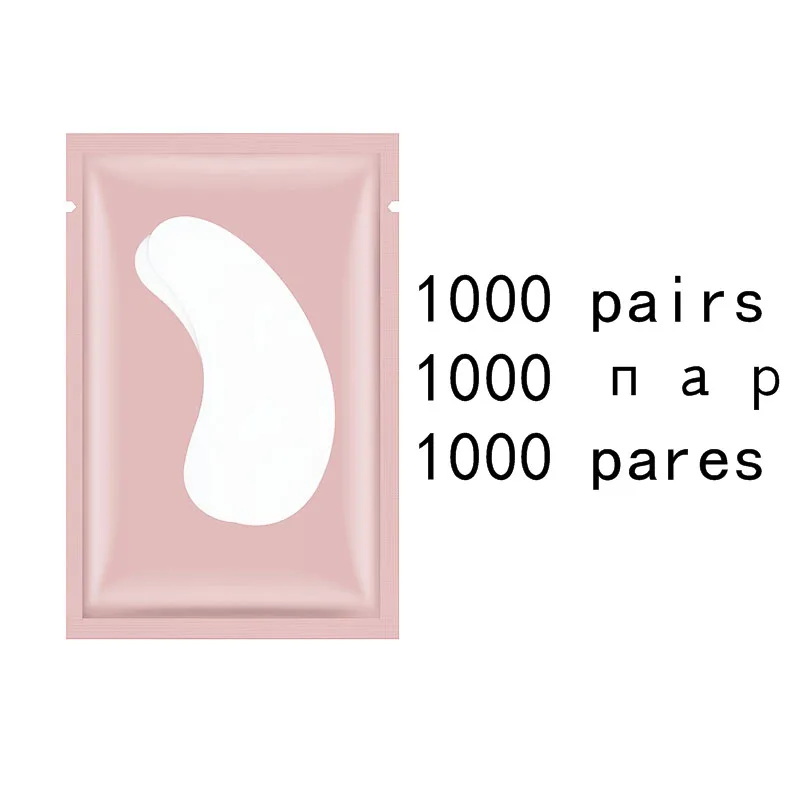 pink 1000 50 шт накладки для наращивания ресниц бумажные патчи для наращивания для глаз наклейки для ресниц под накладками для глаз без ворса увлажнение век бумажные патчи - Цвет: pink 1000