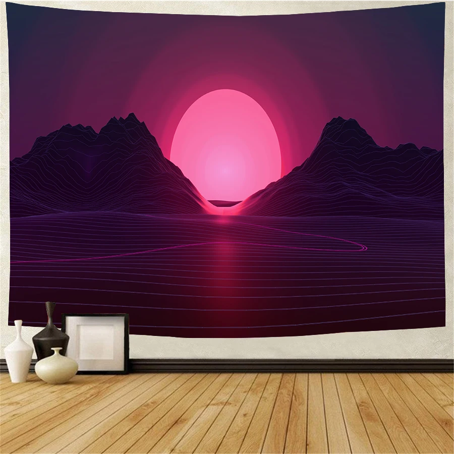 

SOFTBATFY Sunset Headboard Wall Art Bedspread Dorm Tapestry Home Decor Dropshipping