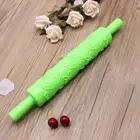 Ролик для теста из пищевого пластика с рисунком алмазовлистьев, антипригарная текстурированная скалка для кухни, принадлежности, аксессуары, 1 шт.