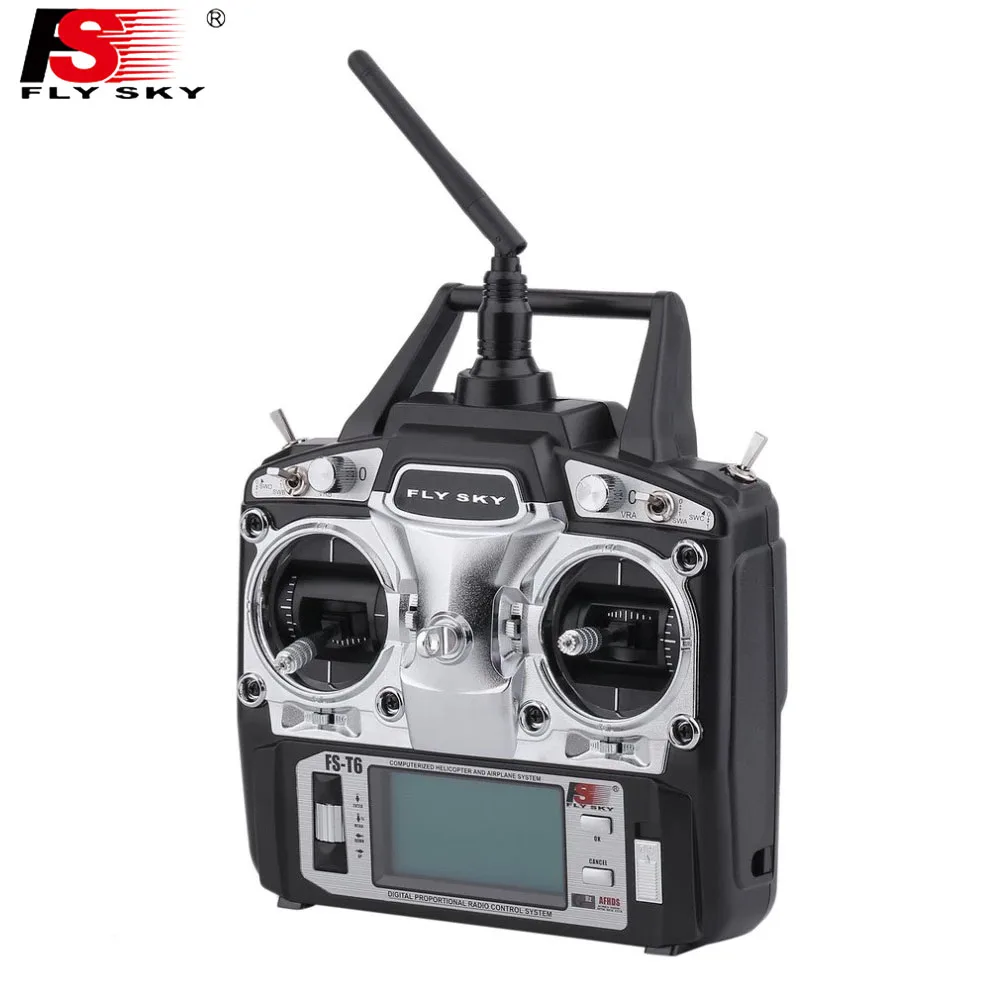 FlySky FS T6 6 канальный 2 4 ГГц передатчик с ЖК экраном пульт дистанционного управления