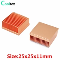 2pcs pure copper heatsink 25x25x11mm mini heat sink radiator for raspberry pi chip mos ic 3d printer electronic cooling cooler
