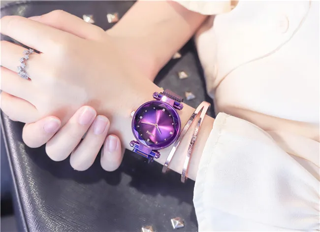 Часы наручные женские кварцевые модные с магнитной застежкой изображением