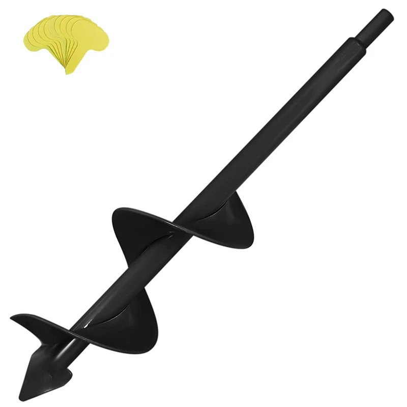 

3X12Inch Garden Auger Drill Bit for Planting Solid Shaft Triple-cornered Bit 3/8Inch Hex Drive Drill