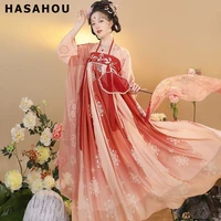 hasahou chinese style red and green hanfu cosplay costumes dresses for woman stage wear folk dance robe hanfu dress