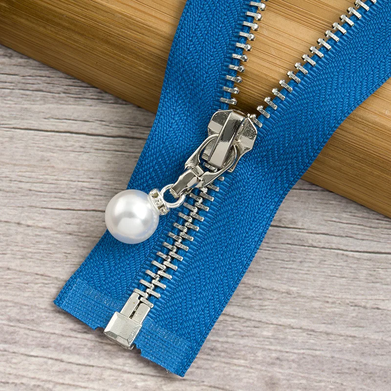 bluesilver85cm 1/2 шт. 85 см 120 см 5# разъемная застежка-молния жемчужные металлическая молния eco-friendly открытые пальто куртки застежки-молнии для шитья одежды застежки-молнии для рукоделия KY969 - Цвет: bluesilver85cm