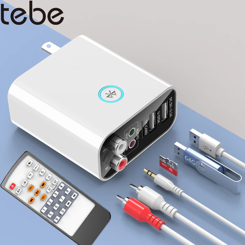 Receptor e Áudio Adaptador sem Fio 2 em 1 Usb e Controle por Aplicativo Tebe-transmissor Bluetooth Entrada 5.0 3.5mm Rca