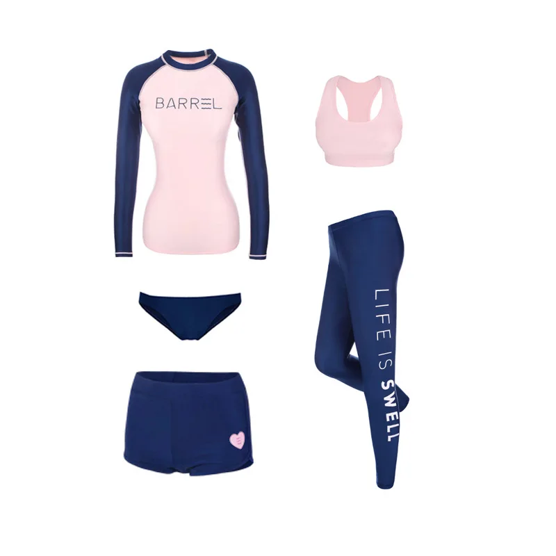 

2021 Korean diving suit female split snorkeling swimsuit female conservative slim long sleeve quick-drying surfing suit
