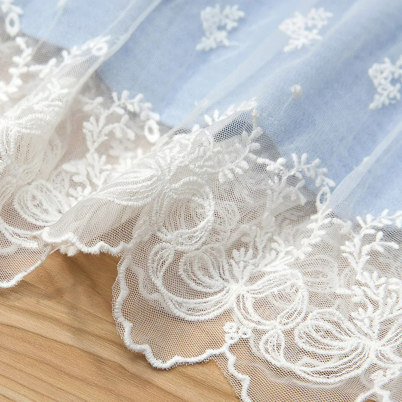 

2021 New Summer Kids Pure Cotton Lace Gauze Embroidered Sweet Vest Skirt Children's dress and baby clothes