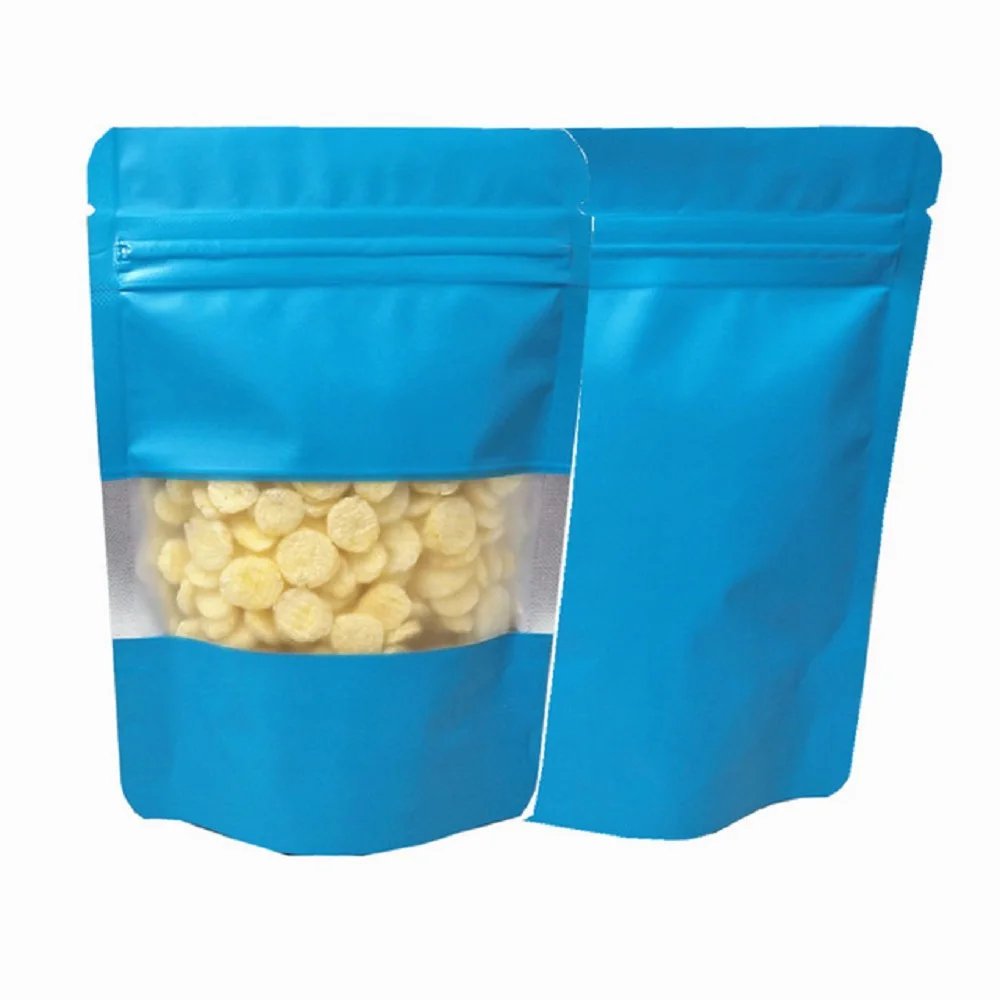 

1000Pcs Matte Aluminum Foil Stand Up Pouches Zip Lock Package Bag with Clear Window Reusable Bean Coffe Tea Storage Bag