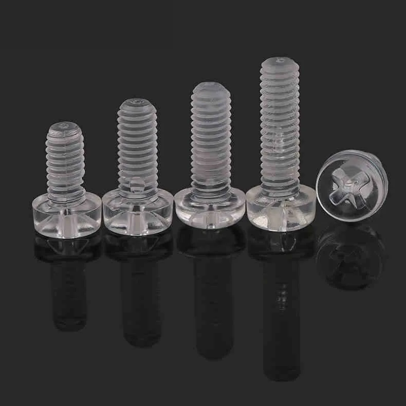 

round head cross plastic screw transparent screw plastic screw Alec PC screw M3M4M5M6 100PCS