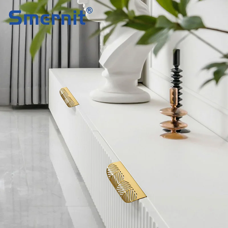 Латунный Невидимый шкаф для шкафа мебельный ящик из чистой меди и золота ручки