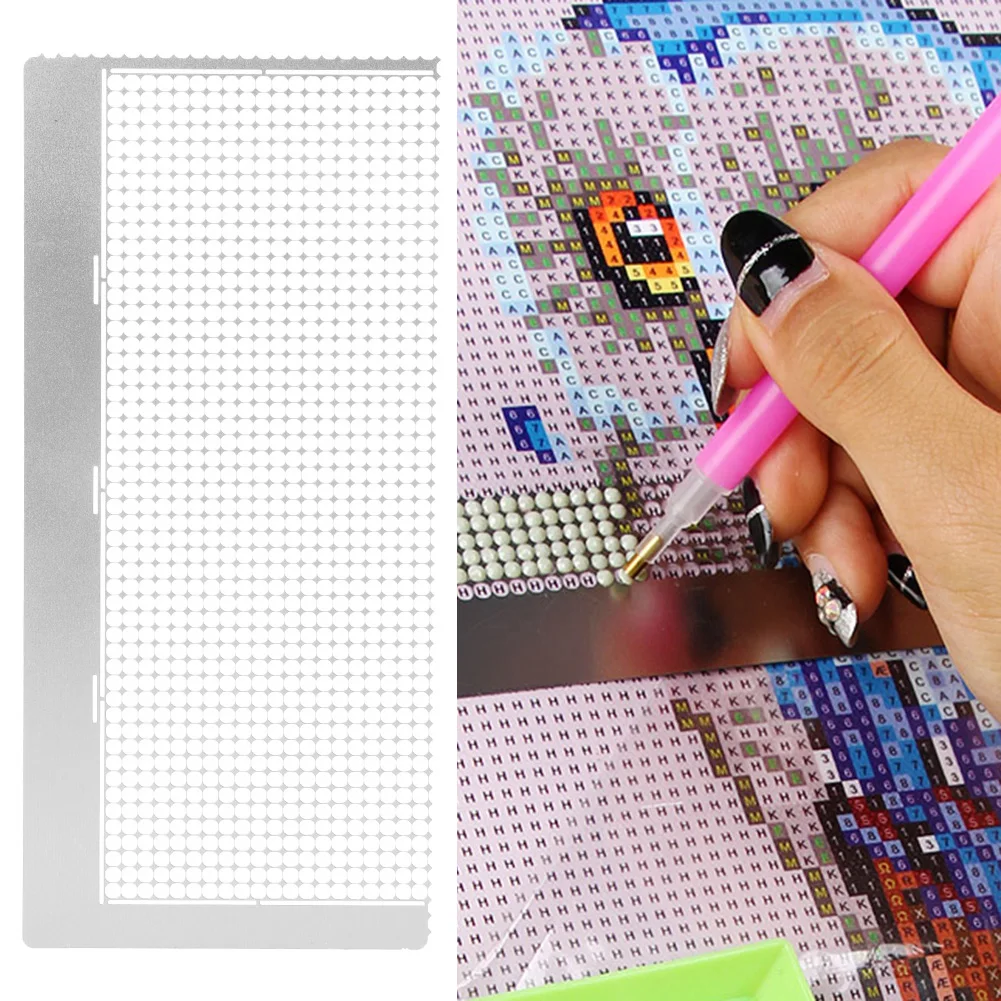 1020 Holes DIY Diamond Painting Tools Drawing Ruler Scale Round Drill Cross Stitch Point Drill Net Ruler Embroidery Accessories