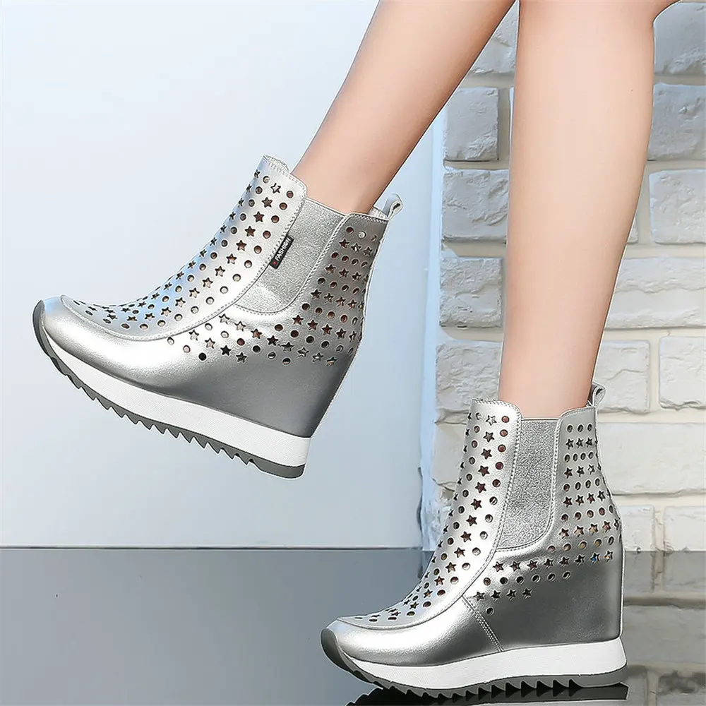 Туфли-лодочки женские из натуральной кожи босоножки-гладиаторы на танкетке