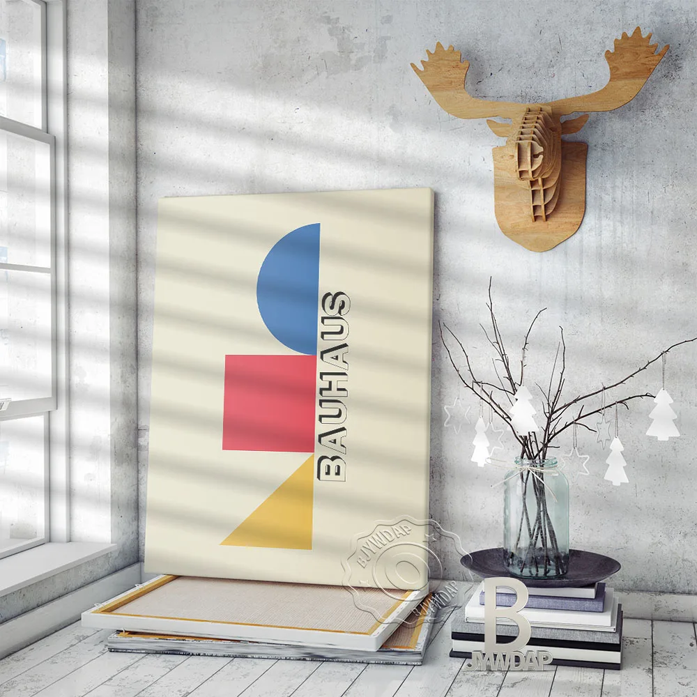 Художественный постер BJYWDAP Bauhaus красный желтый синий