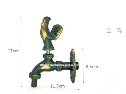 1 outdoor garden faucet animal shape Bibcock antique brass Fat cat tap for washing mop/Garden watering Animal faucet - Цвет: 1
