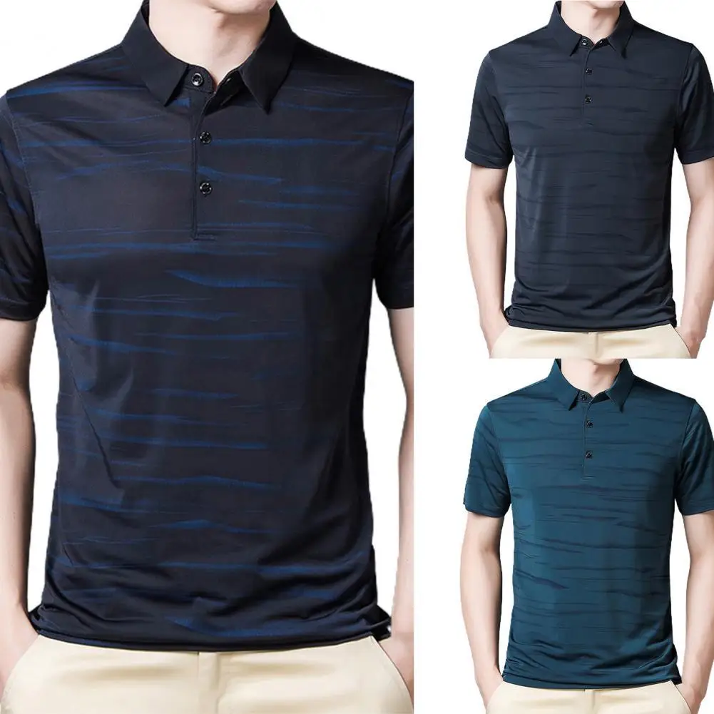 

2021 New Summer Brands Striped Men Polo- Shirt Short Sleeve High Quality Casual Turn Down Collar Tops Fashion Men Clothes