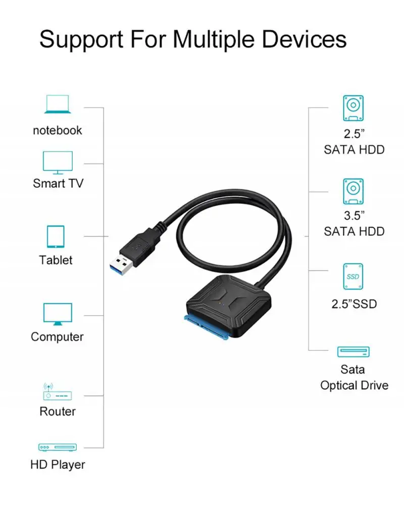 USB 3 0 на Sata 5 2 кабель переходник для жестких дисков "Ноутбук Жесткий диск SSD до