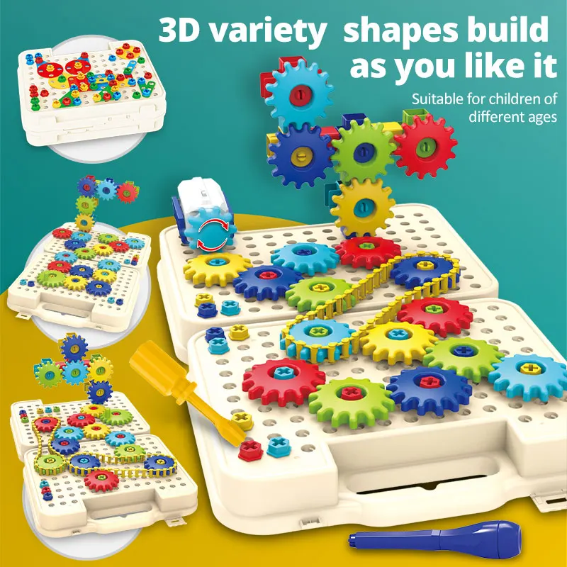 DIY сверлильный винт креативный пазл Строительные кирпичи 3D город техническая