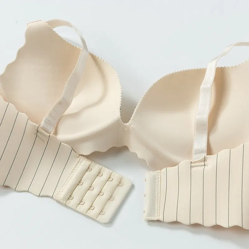 

Women Smooth Padded Bras Sexy Push Up Wire Free Brassieres Female Seamless Striped Bras for Women Women