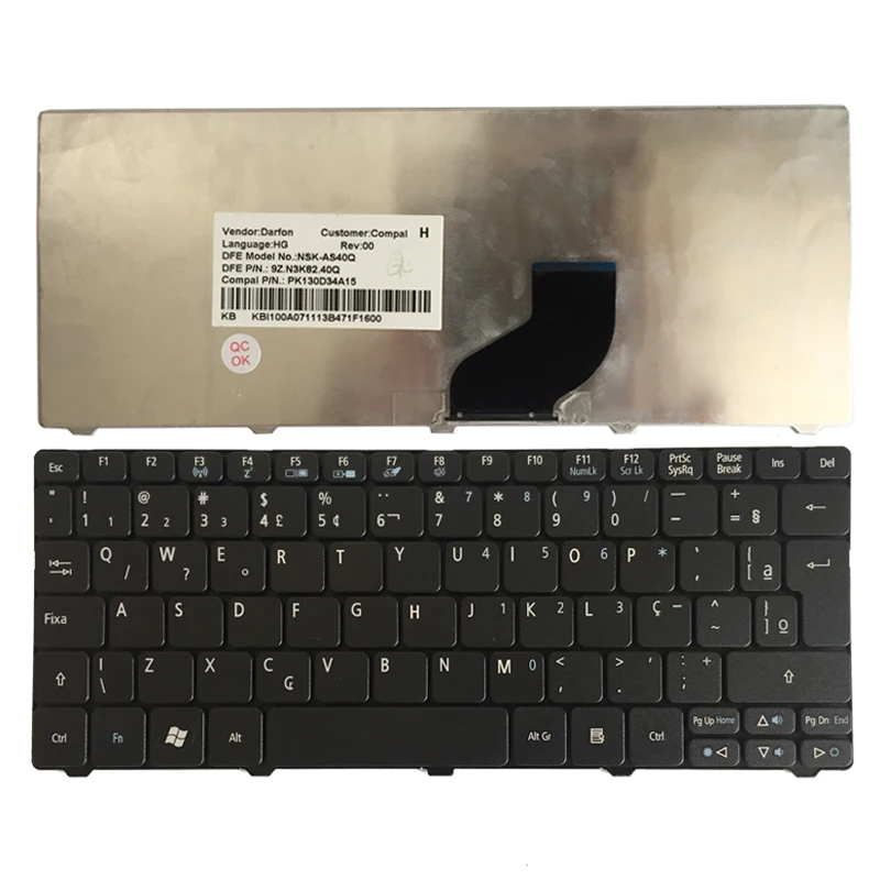Клавиатура для ноутбука Acer Aspire One AO532 AO532H AOD532H Новая Бразильская/бразильская NAV70 ZH9