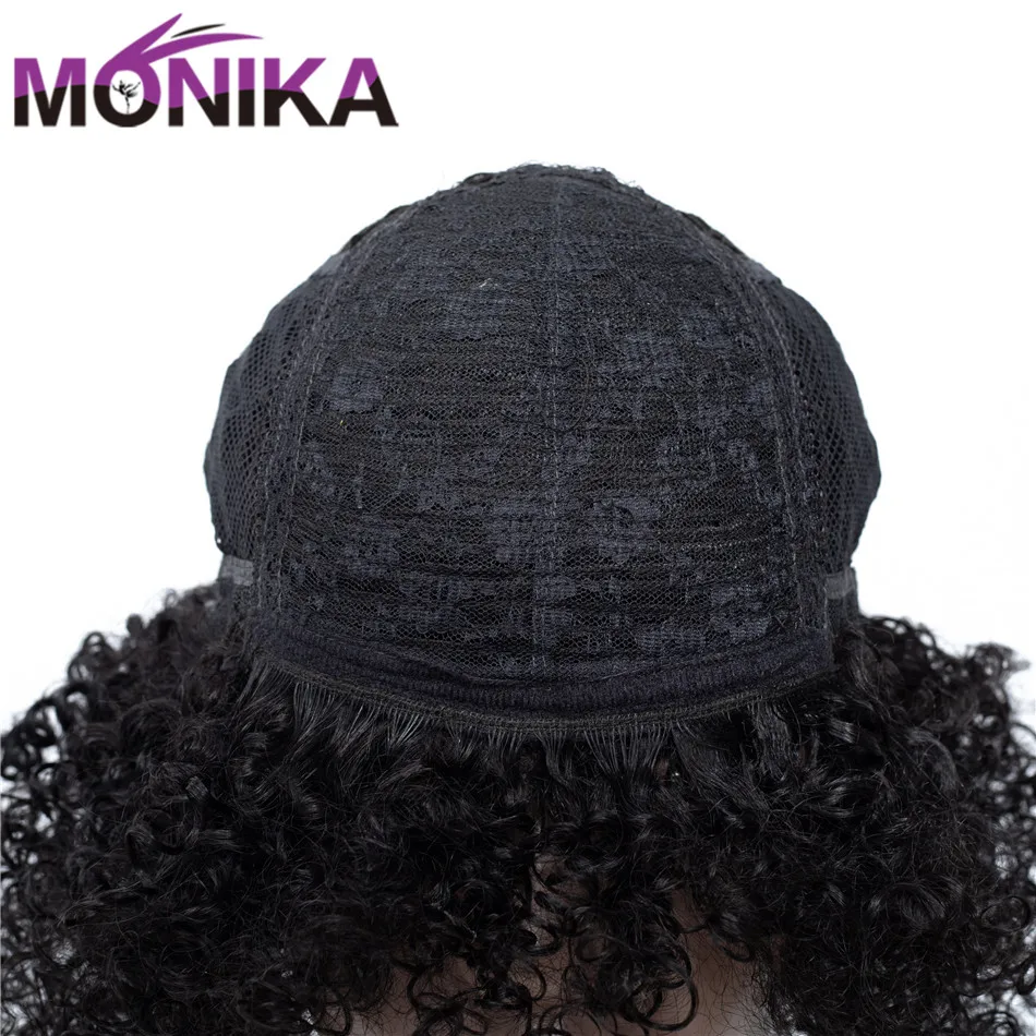 Monika, 12 дюймов, Короткие парики, человеческие волосы, малазийский кудрявый парик, 130% плотность, не Реми, машинные парики, женские парики, натуральные волосы