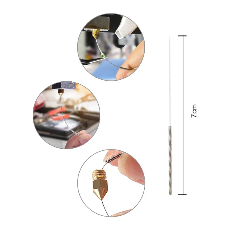 

3D Printer Nozzle Set 0.4mm MK8 Extrusion Print Head 1.75mm Brass Nozzle With 10Pcs Cleaning Needles Fit Ender 3 Pro CR10 Part