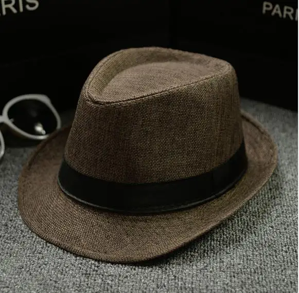 Коричневый Унисекс соломенная Fedora Солнцезащитная Панама Trilby Crushable для мужчин и женщин складная дорожная с черным поясом Горячая Распродажа кепки Прямая поставка - Цвет: Коричневый