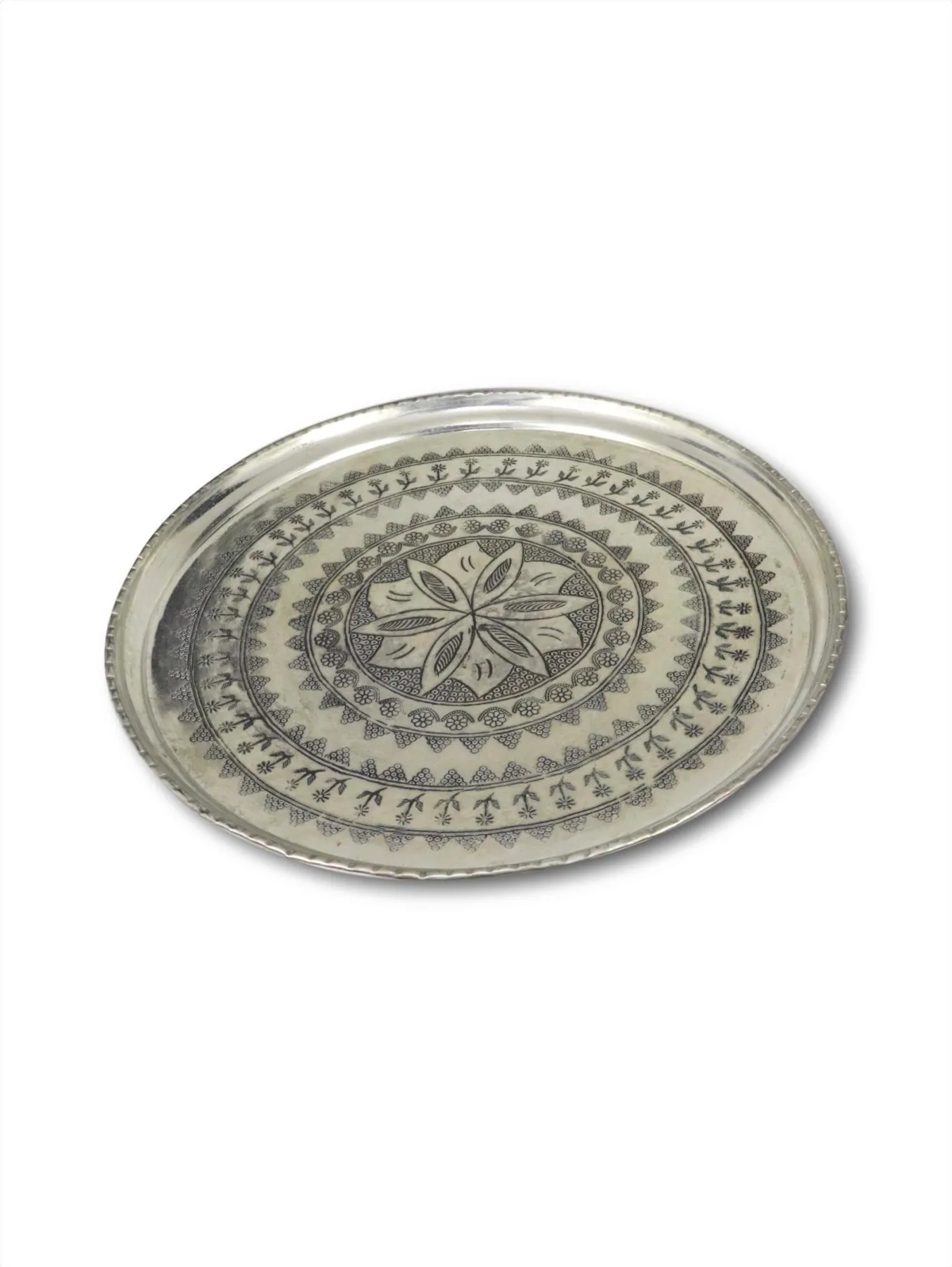 

Morya Copper Tea Coffee Sugar Bowl Serving Tray Decorative Pan Plate Dessert Dinner Elegant Tableware Set Table Luxory 28 cm