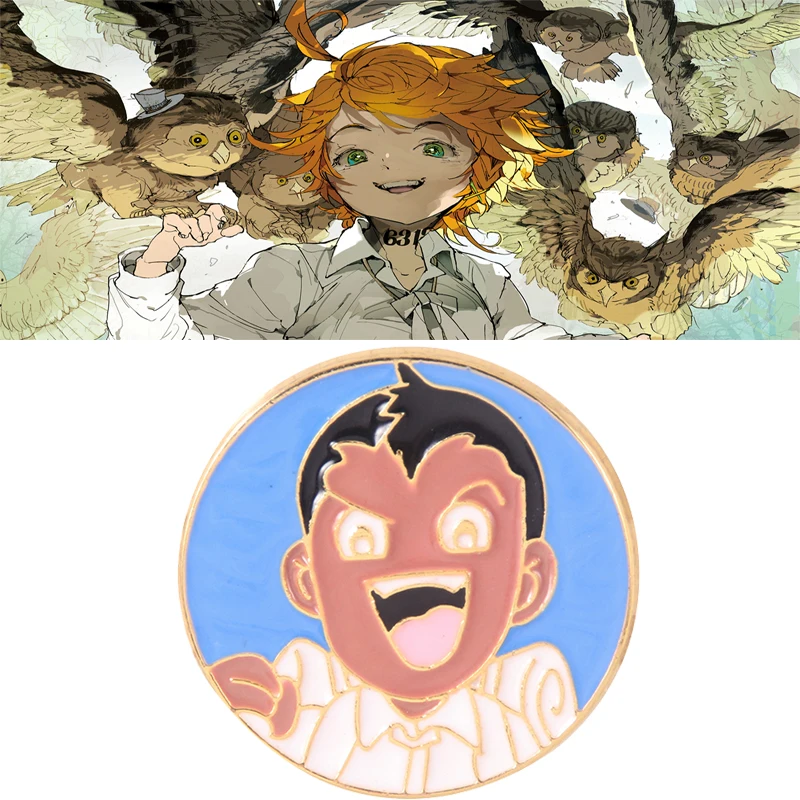

Anime The Promised Neverland Brooch Don Emma Metal Enamel Lapel Brooch for Men Women Backpack Shirt Decoration Jewelry Gifts