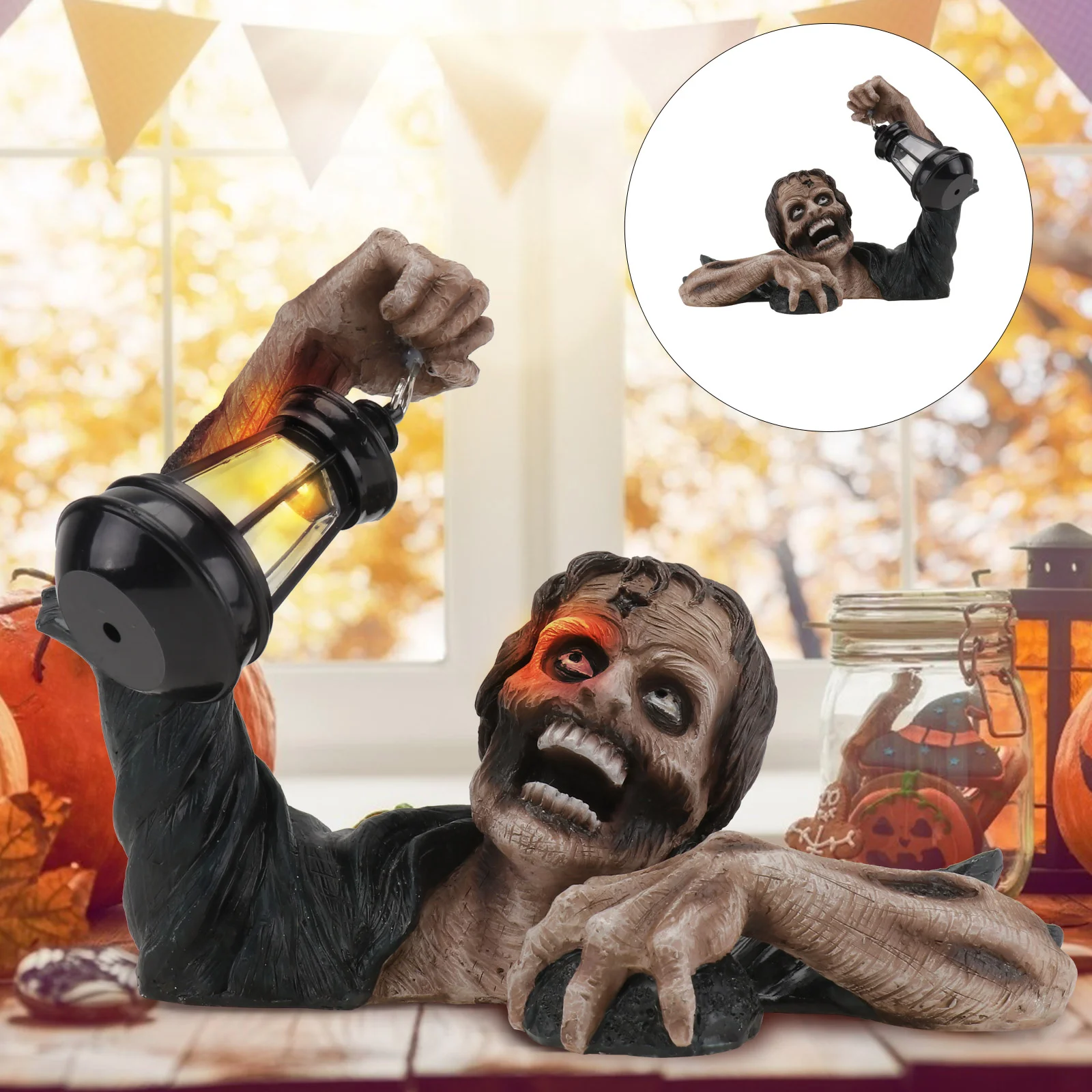 

1Pc Zombie Adornment Decorative Landscape Zombie with Night Light