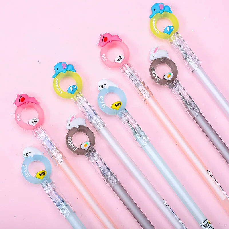 Милый мультфильм животных пончик свинья Дельфин стираемая гелевая ручка кролик