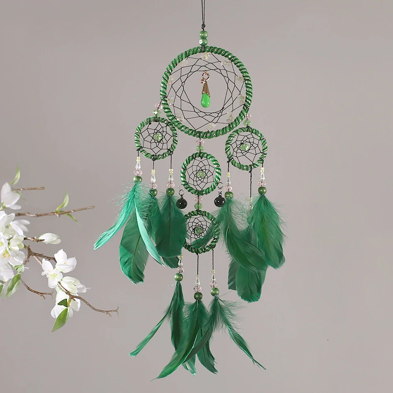

Creative simple handmade forest dream catcher crafts decorative ornaments gift bedroom living room wall hanging feathers-60134