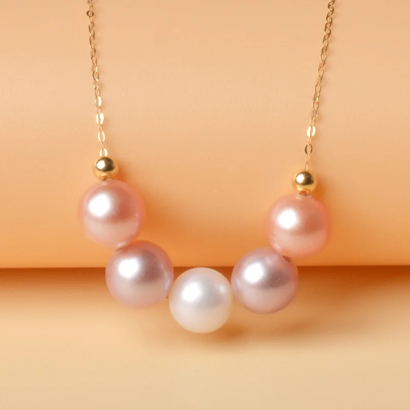 Женское вечерние жерелье из 18-каратного золота с жемчугом 5 5-8 мм - купить по