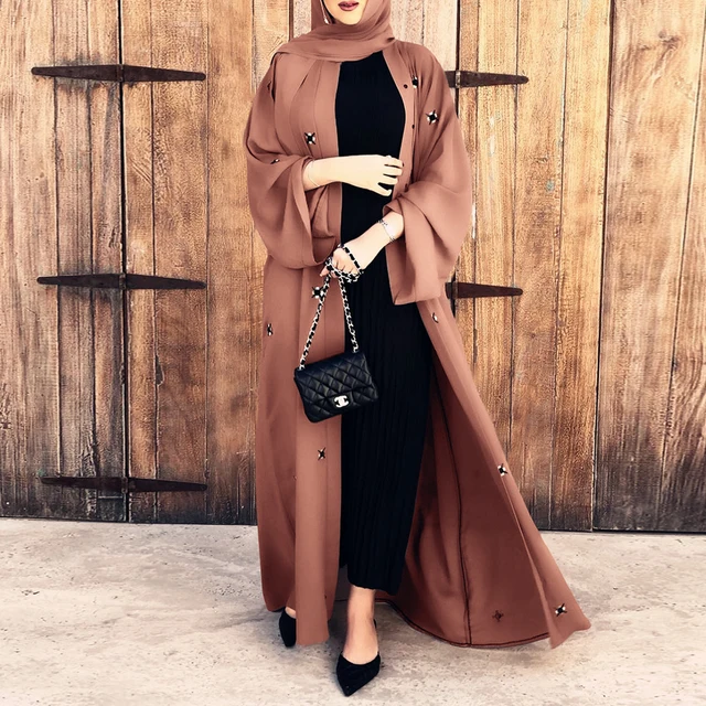 Open Abaya Kimono Dubai Turkey Kaftan Muslim Cardigan Abayas For Women Casual Robe Longue Djellaba Femme Caftan Islamic Clothing 1