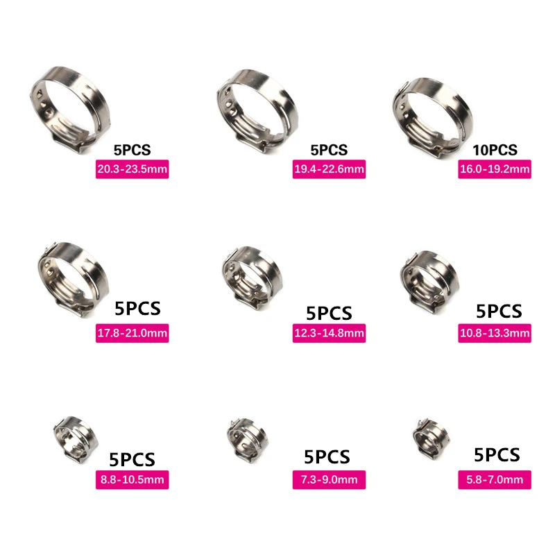 45/80 шт./компл. Нержавеющая сталь 1 Наушники вкладыши Плавная зажим червячный