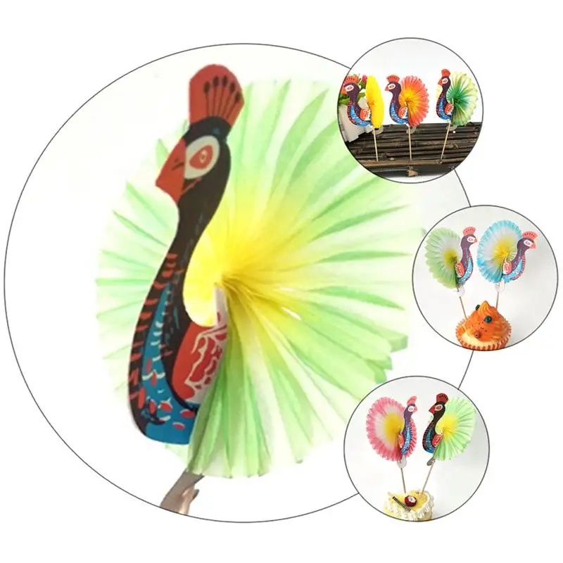 

50pcs Creative Cocktail Toppers Decorative Fruit Toothpicks Peacock Cocktail Decoration Fruit Stick (Assorted Color)