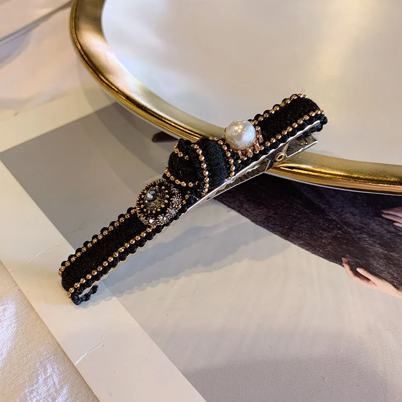 Заколка для волос Стразы в Корейском стиле милый зажим с жемчужинами кристаллами