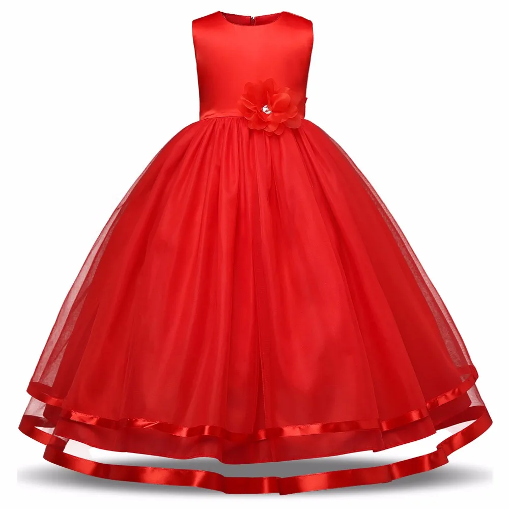 Платье цвета шампанского до щиколотки с цветами для девочек повседневные пышные