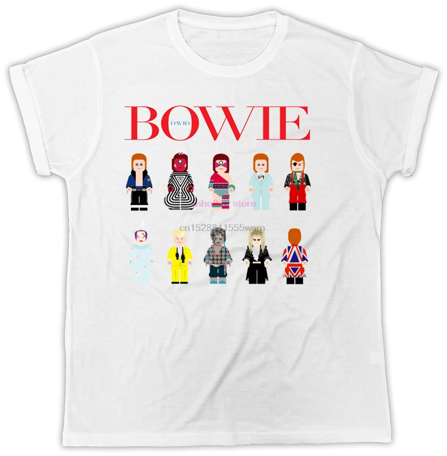 Девид Боуи футболка BOWIE режимы унисекс дань Тройник| |