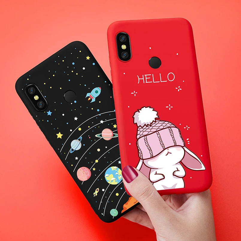 Силиконовый чехол для Xiaomi Redmi Note 6 Pro Чехол милый с изображением животного матовый