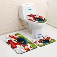3 pcs bathroom mat set washable for u shaped toilet mat lid cover bath rug non slip floor pad bath decor african american women