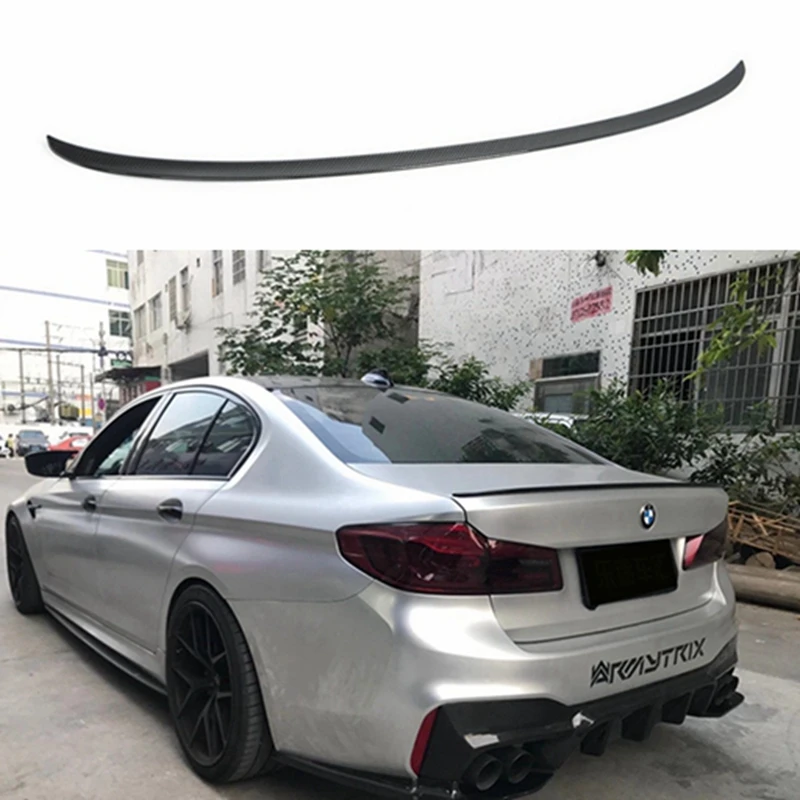 Cho Xe BMW G30 5 Dòng Sedan 520i 530i 540i G38 Sợi Carbon/Đen YM5 Phong Cách Cốp Xe Ô Tô Spoiler son Môi 2017 2018 2019